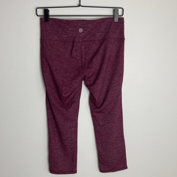 Athleta Cropped Leggings Heathered Magenta/Purple Women's Size Small Athletic - Picture 4 of 5